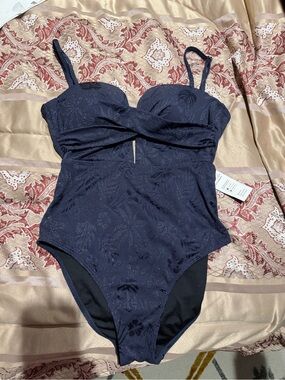 Black Sparkle One-Piece Swimsuit size M